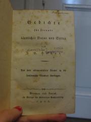 Cl 476: Gedichte für Freunde ländlicher Natur und Sitten (1808)