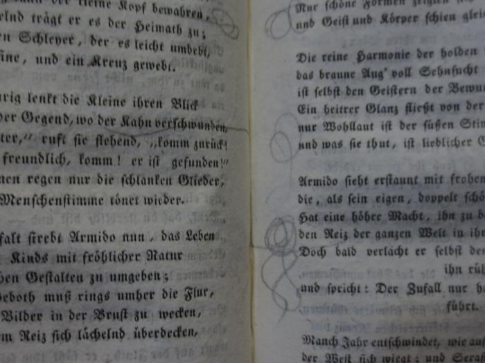 Cl 539: Der Sophie Mereau Gedichte (1805);- (unbekannt), Von Hand: Annotation. 