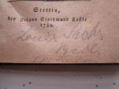 - (Sachs, Louis), Von Hand: Name, Ortsangabe, Autogramm; 'Louis Sachs Berlin
[...]'. 