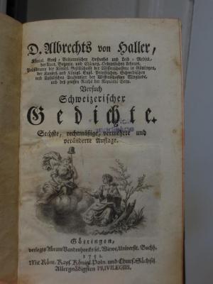 Cl 549: Versuch Schweizerischer Gedichte  (1751)