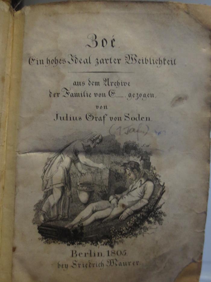 Cl 468: Zoé : Ein hohes Ideal zarter Weiblichkeit : aus dem Archive der Familie von E. gezogen (1805)
