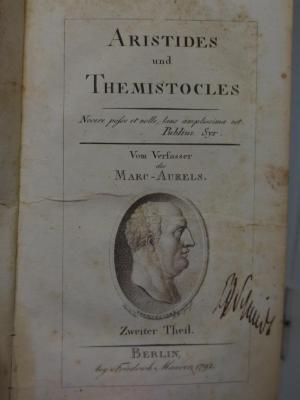 Cl 675 2: Aristides und Themistocles : Zweiter Theil (1792)