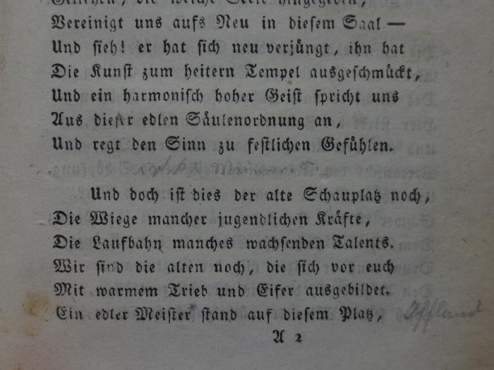 Cl 698 10: F. v. Schillers sämmtliche Werke : Zehnter Band : Wallensteins Lager : Die Piccolomini : Wallensteins Tod (1816);- (unbekannt), Von Hand: Annotation. 
