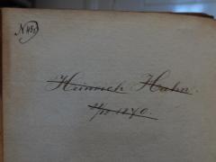 - (Hahn, Heinrich), Von Hand: Autogramm, Name, Datum; 'Heinrich Hahn.
28/12. 1870.'. 