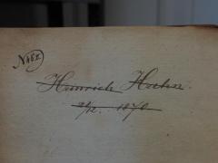 - (Hahn, Heinrich), Von Hand: Autogramm, Name, Datum; 'Heinrich Hahn.
28/12. 1870.'. 