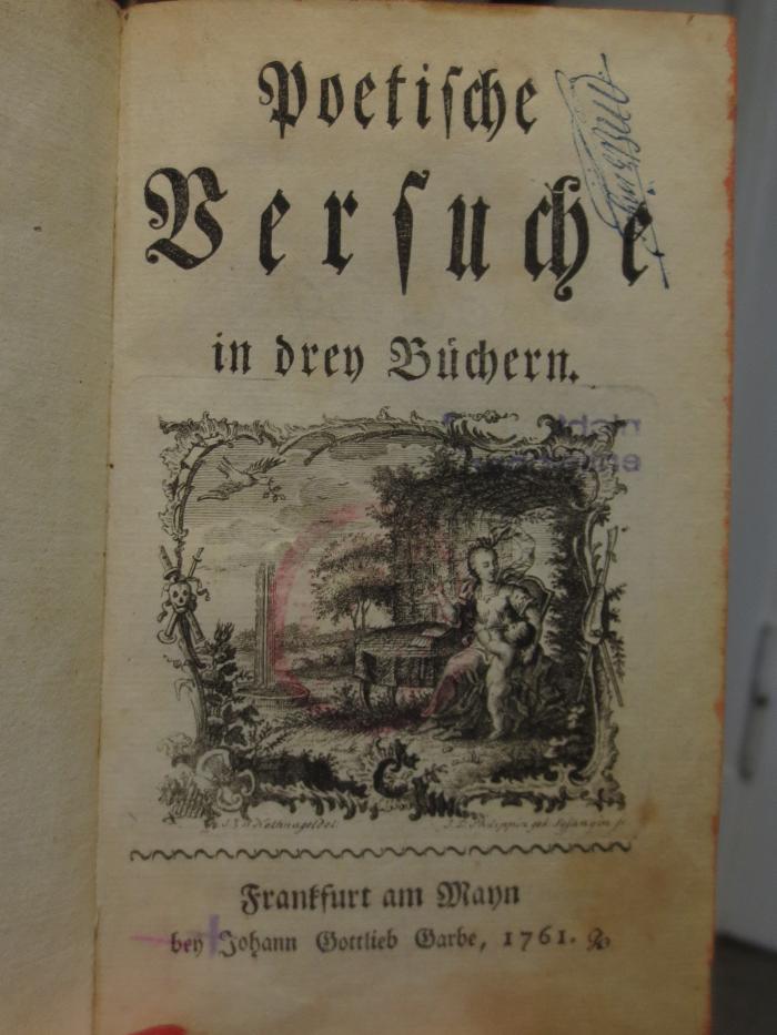 Cl 659: Poetische Versuche in drey Büchern (1761)