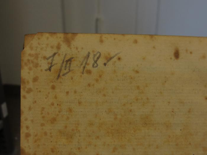 Cl 675 1: Aristides und Themistokles : Erster Theil (1792);- (unbekannt), Von Hand: Nummer; 'I/II 18'. 