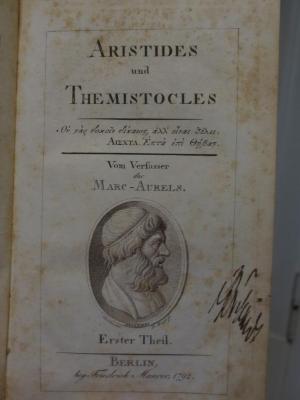 Cl 675 1: Aristides und Themistokles : Erster Theil (1792)