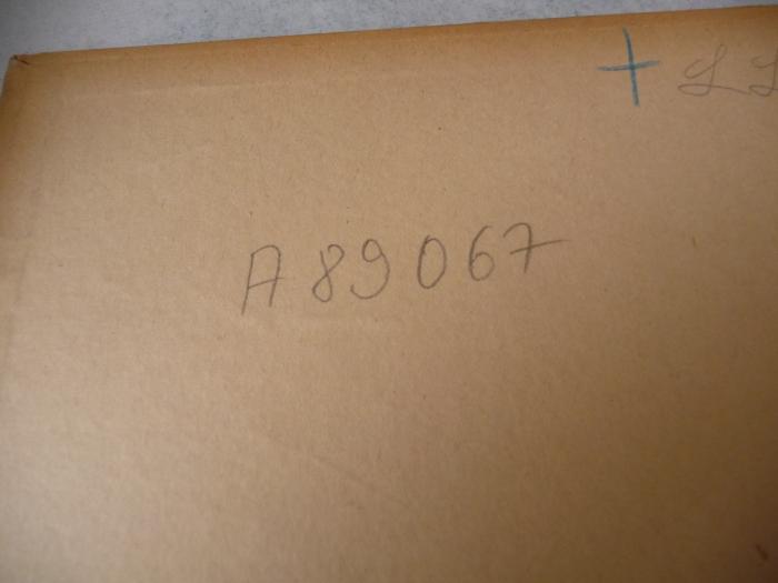 -, Von Hand: Signatur; 'A 89 067'