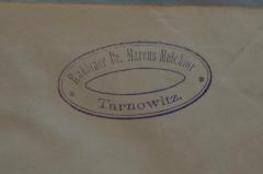 - (Melchior, Marcus), Stempel: Name, Ortsangabe; 'Rabbiner Dr. Marcus Melchior
Tarnowitz'. 