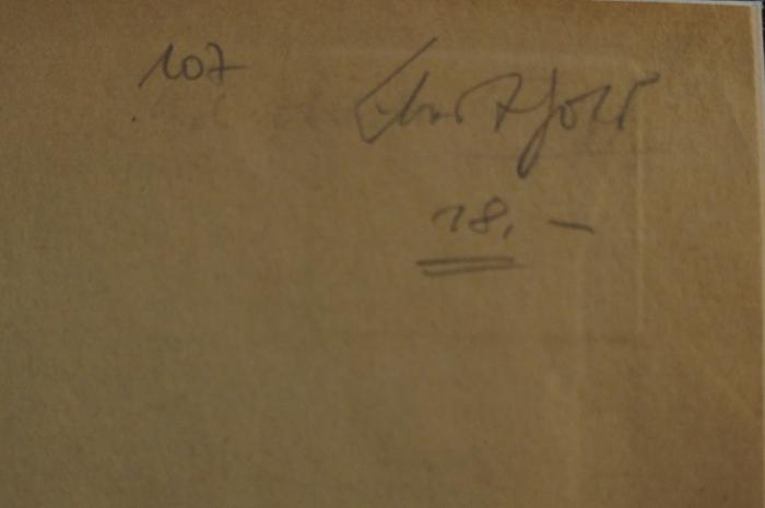 BD 1230 BAL : Das Problem des Leides in der Geschichte der israelitisch-jüdischen Religion (1923);- (unbekannt), Von Hand: Name; '107 [...]'. 