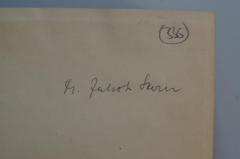 - (Stern, Jakob ), Von Hand: Autogramm, Nummer; '336

Dr. Jakob Stern'. 
