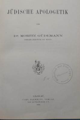 BD 1230 GUED : Jüdische Apologetik (1906)