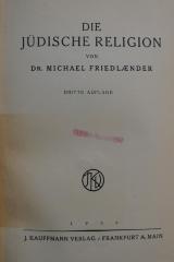 BD 1230 FRI : Die jüdische Religion (1936)