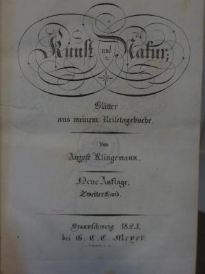 Cl 374 a/b, 2: Kunst und Natur : Blätter aus meinem Reisetagebuche (1823)