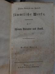 Cl 717 [1], 1: Johann Gottfried von Herder's Sämmtliche Werke : Zur schönen Literatur und Kunst : Erster Theil (1813)