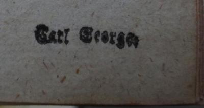 Cl 1037 4-7: Gedichte von Aloy's Blumauer (1819);- (George, Carl), Stempel: Name; 'Carl George'.  (Prototyp)