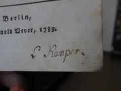 - (Kamper, C.), Von Hand: Autogramm, Name; 'C. Kamper.'. 