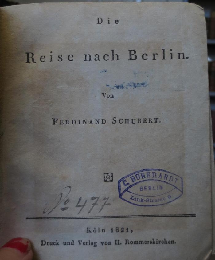Cl 746: Die Reise nach Berlin (1821)