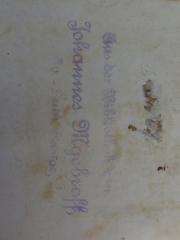 - (Mgebroff, Johannes), Stempel: Name, Berufsangabe/Titel/Branche; 'Aus der Bibliothek von Johannes Mgebroff, Ev.-Luth. Pastor,'.  (Prototyp)
