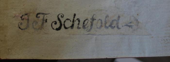 Cl 742 1.2: Spatziergänge : Erster Theil (1774);- (Schefold, Johann Franz), Stempel: Name; 'IF Schefold'.  (Prototyp)