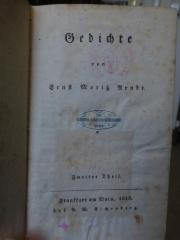 Cl 889 2: Gedichte : von Ernst Moritz Arndt : Zweiter Theil (1818)