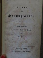 Cm 3497: Ueber den Denunzianten : Eine Vorrede zum dritten Theile des Salons (1837)