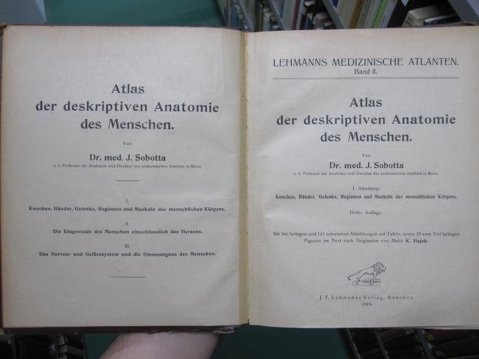 Ki 248 c 1: Atlas der deskriptiven Anatomie des Menschen (1919)