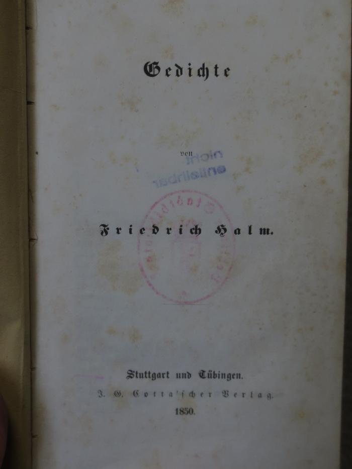 Cm 3403: Gedichte (1850)