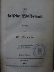 Cm 2949 2, 2. Ex.: Der falsche Woldemar : Zweiter Band (1842)