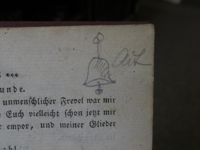 Cm 4266: Das Käthchen von Heilbronn : Großes romantisches Ritterschauspiel in fünf Aufzügen : Nebst einem Vorspiele in einem Aufzuge, genannt : Das heimliche Gericht (1834);- (unbekannt), Von Hand: Notiz. 