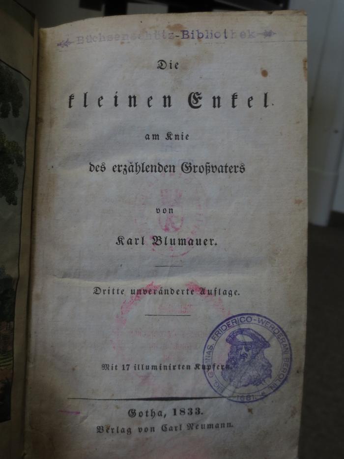 Cm 4349 c: Die kleinen Enkel am Knie des erzählenden Großvaters (1833)