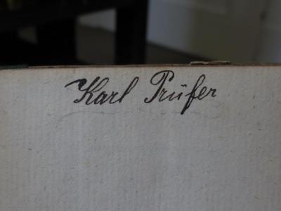 Cm 7925: Der verlorne Sohn : Eine Erzählung für die Jugend und Jugendfreunde (1846);- (Prüfer, Karl), Von Hand: Autogramm, Name; 'Karl Prüfer'. 