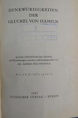 BD 5252 DEN : Denkwürdigkeiten der Glückel von Hameln : mit 25 Bildbeigaben (1923)