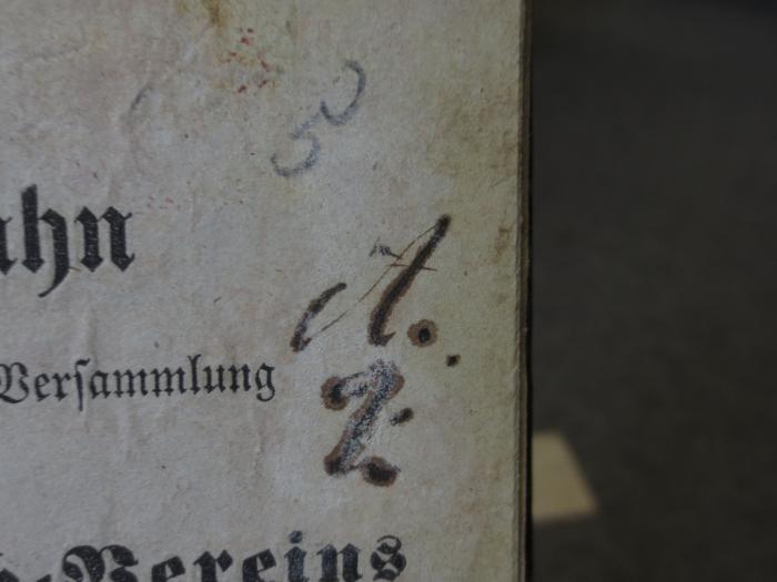 Cm  9092: Hobelspahn : aus der fünften Hauptversammlung des Gustav-Adolph-Vereins zu Berlin im Jahre 1846 : Ein religiöses Schauspiel (1846);- (unbekannt), Von Hand: Nummer; '5'. ;- (unbekannt), Von Hand: Nummer; 'A. 2.'. 