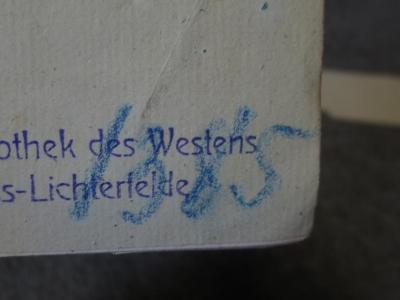 Cn 250 1: Isokrates Werke : Erste Abtheilung (1835);- (Volksbibliothek des Westens (Gross-Lichterfelde)), Von Hand: Nummer; '1385'. 