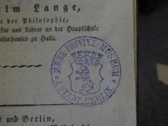 - (Märkisches Provinzial-Museum), Stempel: Name, Ortsangabe, Wappen; 'Maerk. Provinz-Museum * d. Stadt Berlin *'.  (Prototyp)