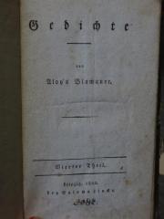 Cm 14019 4: Gedichte : von Aloy's Blumauer : Vierter Theil (1802)