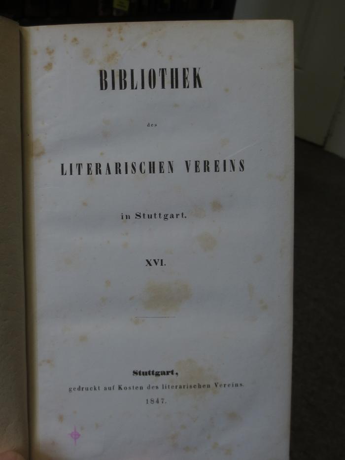 Cn 223 2. Ex.: Bibliothek des Literarischen Vereins in Stuttgart (1847)