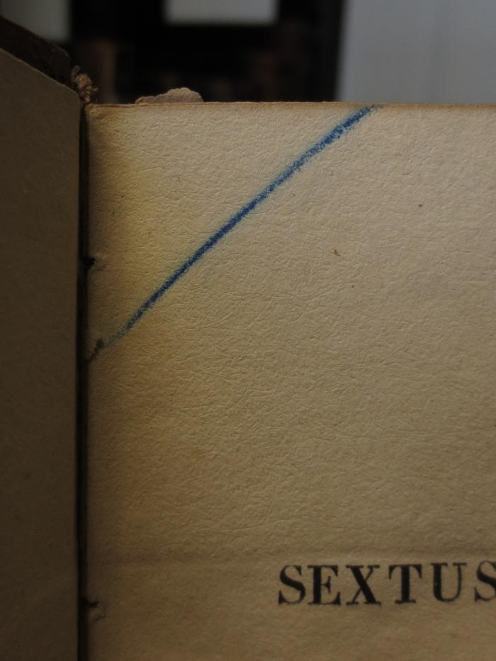 Cn 262: Des Sextus Aurelius Propertius Werke ([1830]);- (unbekannt), Von Hand: Zeichen. 