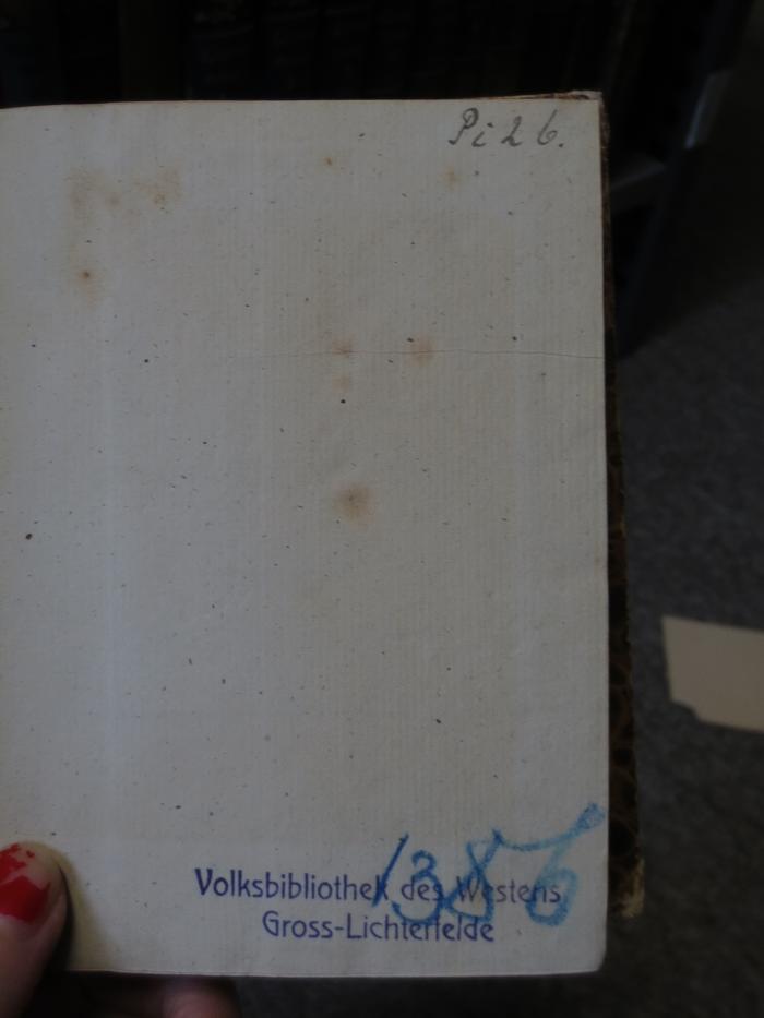 Cn 250 2: Isokrates Werke : Zweite Abtheilung (1836);- (unbekannt), Von Hand: Nummer; 'Pi 2b.'. ;- (Volksbibliothek des Westens (Gross-Lichterfelde)), Von Hand: Nummer; '1386'. 