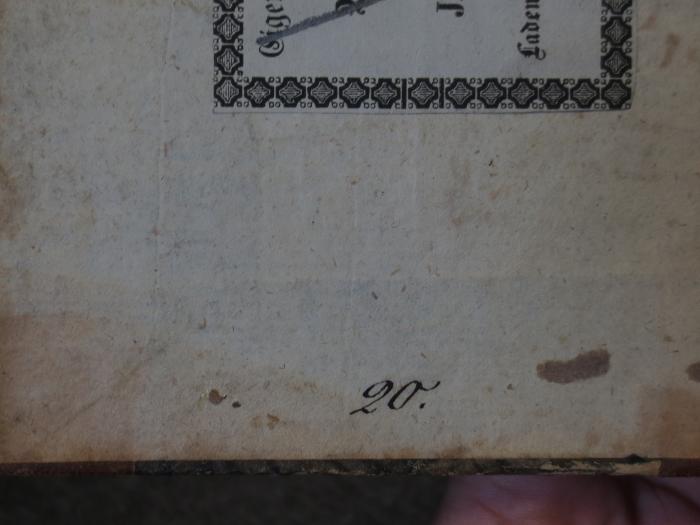 Cm 14019 4: Gedichte : von Aloy's Blumauer : Vierter Theil (1802);- (unbekannt), Von Hand: Nummer; '20.'. 