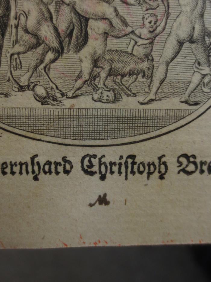 Cn 270: Des A. Persius Flaccus Satiren  (1738);- (unbekannt), Von Hand: Notiz; 'M'. 