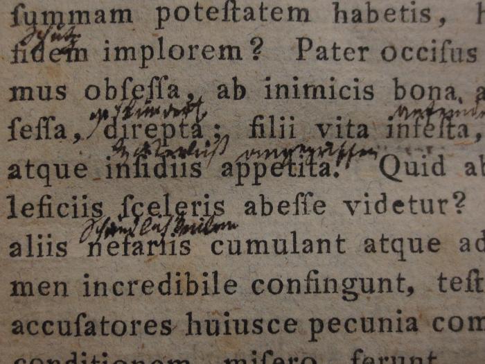 Cn 529 1-3: M. Tullii Ciceronis Orationes selectas  (1821);- (unbekannt), Von Hand: Annotation. 