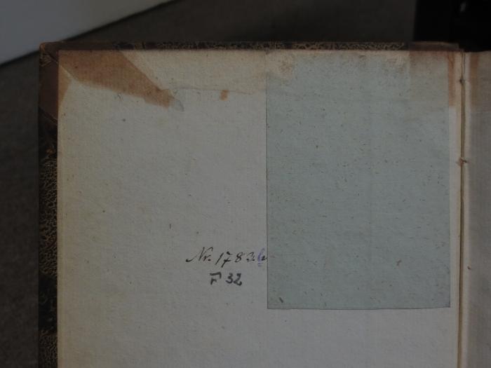 Cn 536 2: M. Tullii Ciceronis Tusculanarum Disputationum : Libri quinque (1836);- (unbekannt), Von Hand: Nummer; 'Nr. 178.3. b
F 32'. 