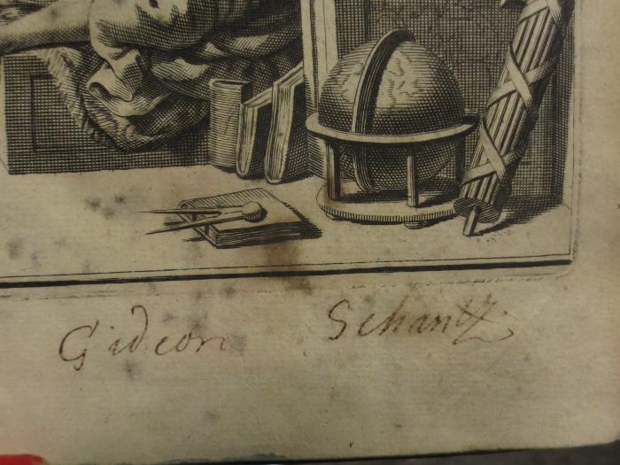 Cn 530 1: M. Tullii Ciceronis Epistularum : Libri XVI ad T. Pomponium Atticum ([1684]);- (Schantz, Gideon), Von Hand: Autogramm, Name; 'Gideon Schantz.'. 