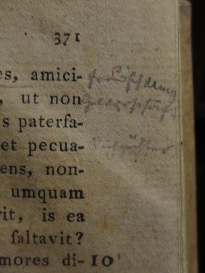 Cn 529 1-3: M. Tullii Ciceronis Orationes selectas  (1821);- (unbekannt), Von Hand: Annotation. 