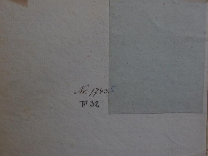 Cn 536 3: M. Tullii Ciceronis Tusculanarum Disputationum : Libri quinque (1836);- (unbekannt), Von Hand: Nummer; 'Nr. 1783. c
F 32'. 