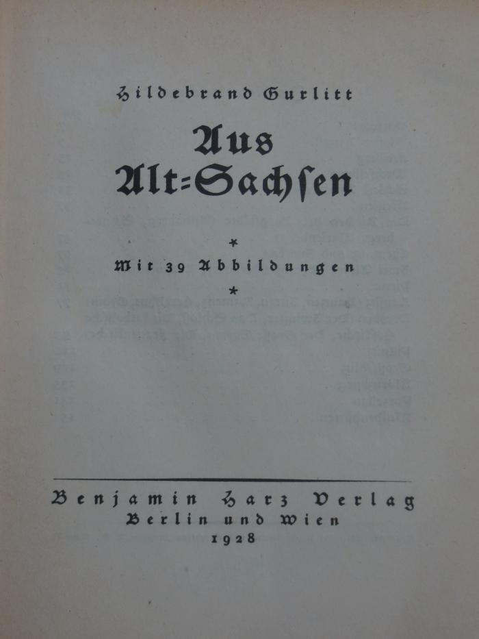 Bk 1318: Aus Alt-Sachsen (1928)