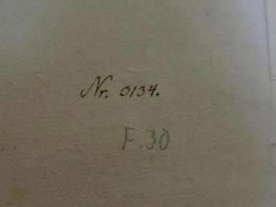 Cn 573: Q. Horatii Flacci Epistola ad Pisones (1845);- (Friedrichs-Werdersches Gymnasium (Berlin)), Von Hand: Nummer; 'Nr. 3134.
F 30'. 